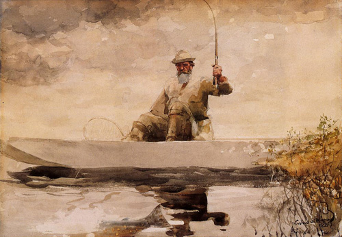 Reproductions of Winslow Homers Paintings Fishing in the Adirond